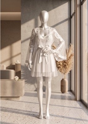 2 piece Aurora Bridal Lace Robe Set