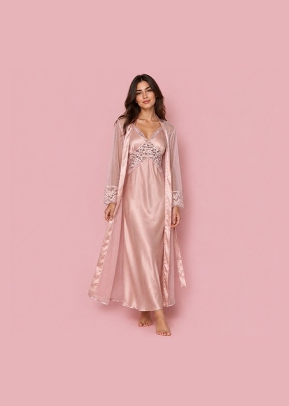 2 piece Serenity Satin Robe Set