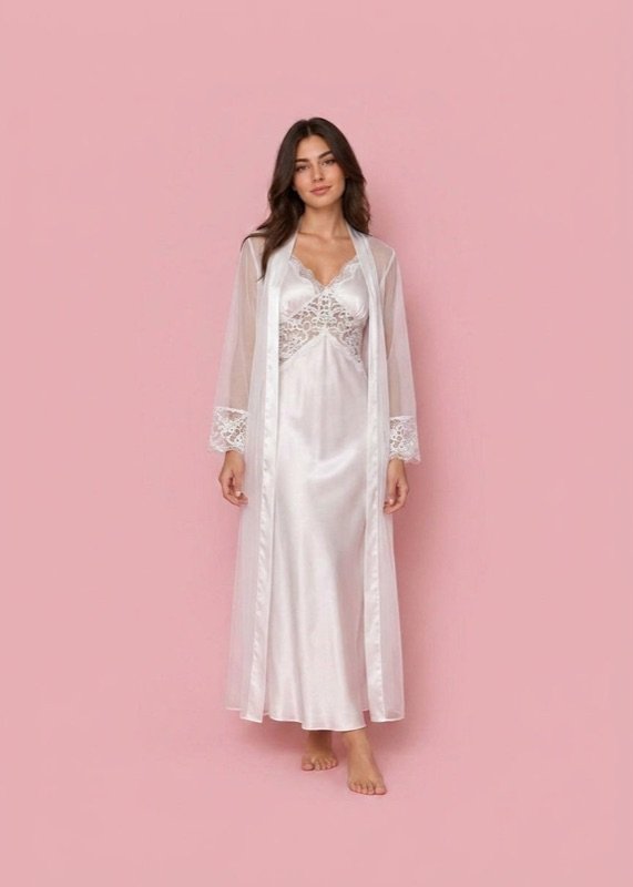 2 piece Serenity Satin Robe Set