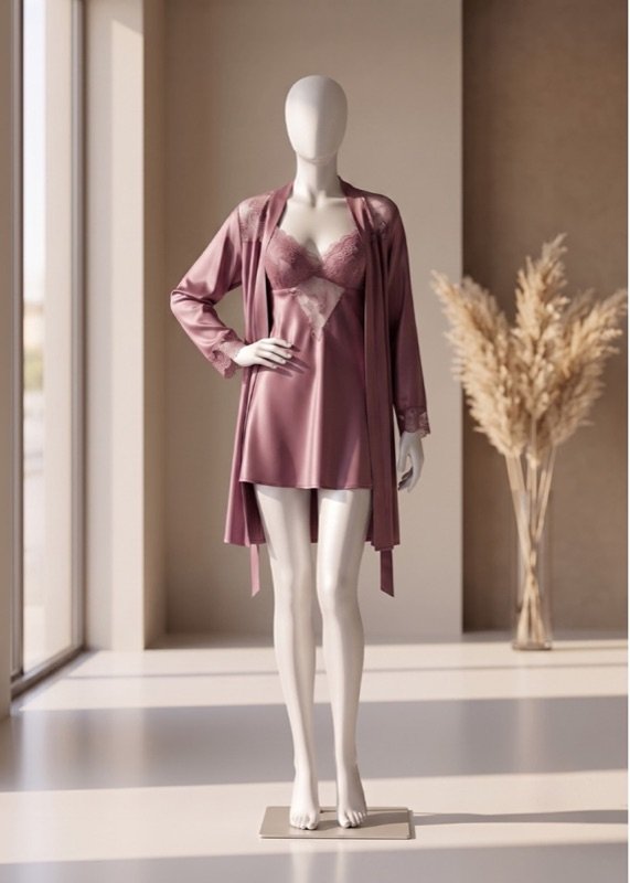 2 piece Serenity Satin Robe Set