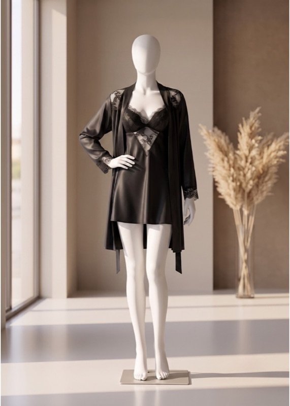 2 piece Serenity Satin Robe Set